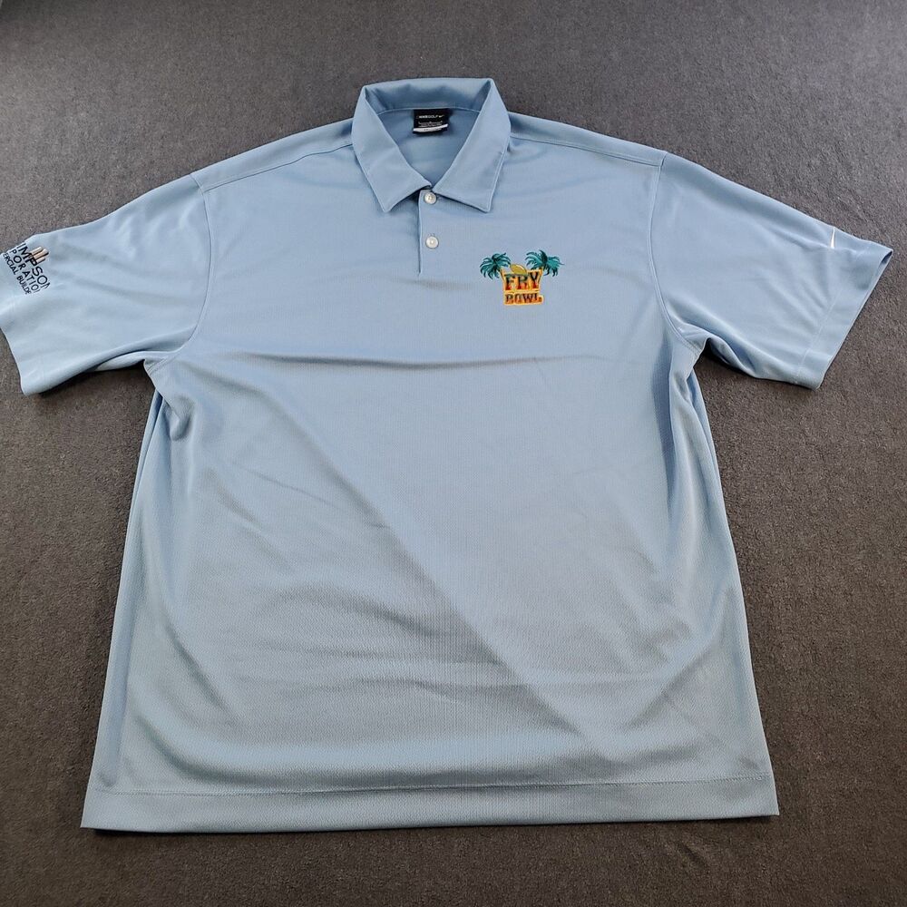 Nike Dri-fit Golf Fry Bowl Polo Shirt Size Large Blue Men’s MJ Simpson Corporati